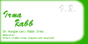 irma rabb business card